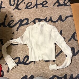 Edikted Off-White Ribbed Knit Top